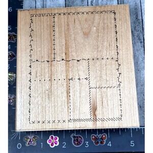 JRL Design Scrapbook Sampler V135 Stitch Frames Rubber Stamp Wood #G28